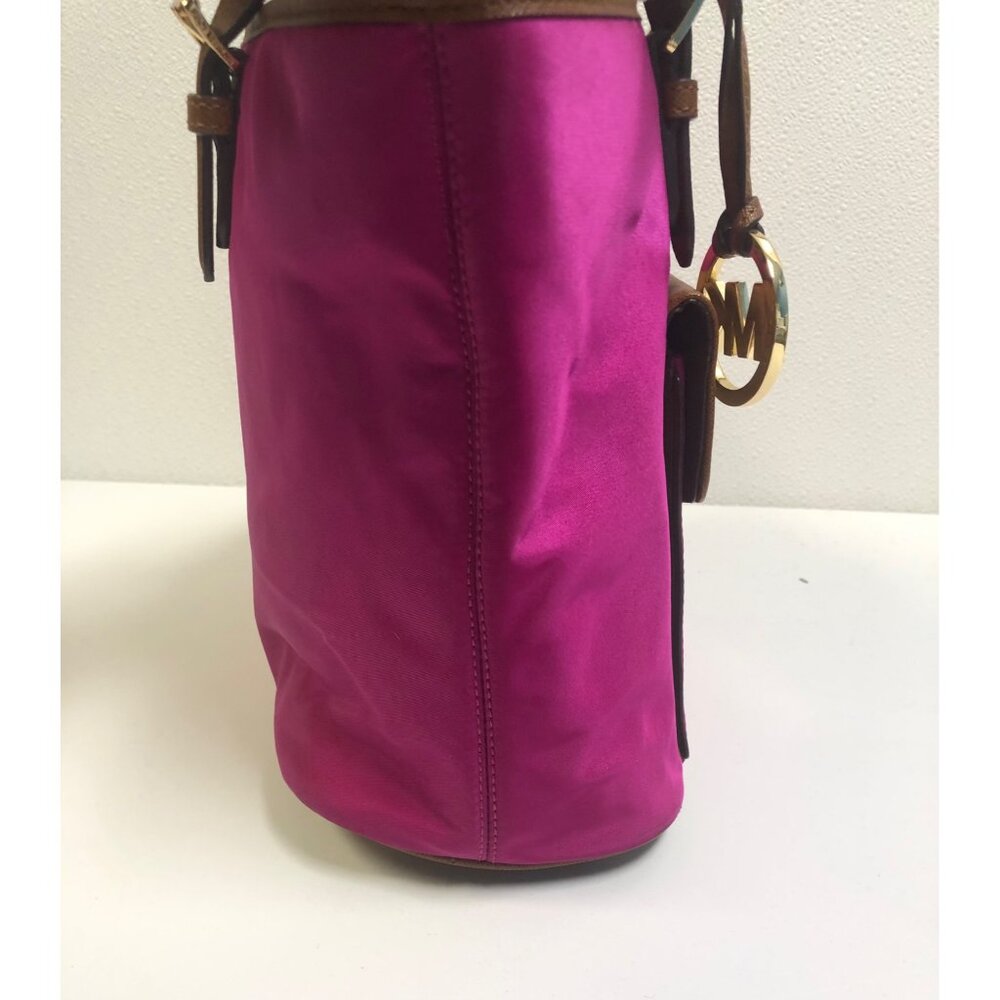 Michael Kors Jet Set Nylon Fuschia Medium Pocket Tote - Picture 3 of 14